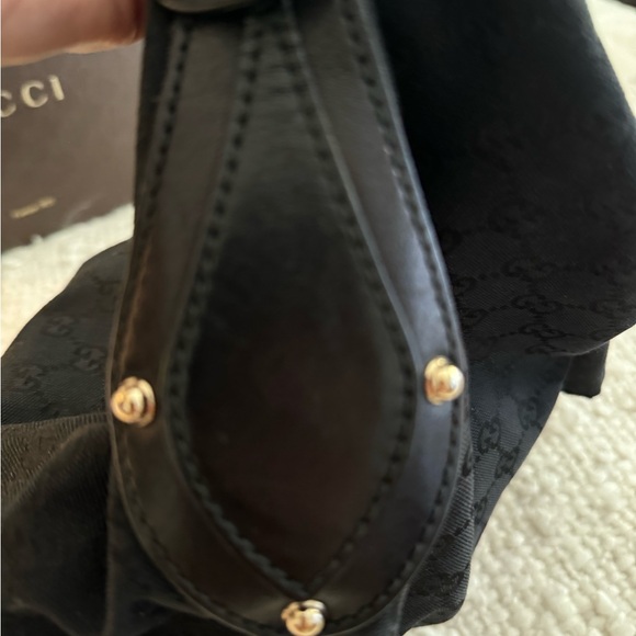 GUCCI HOBO BAG - BLACK MONOGRAM **VERY GOOD CONDITION** - Picture 3 of 10